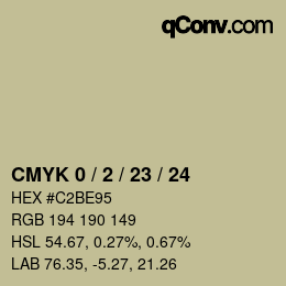 カラーコード: CMYK 0 / 2 / 23 / 24 | qconv.com