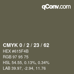颜色代码: CMYK 0 / 2 / 23 / 62 | qconv.com