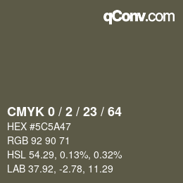 カラーコード: CMYK 0 / 2 / 23 / 64 | qconv.com