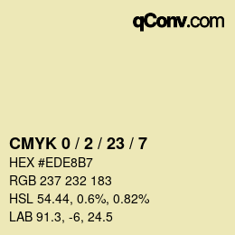 カラーコード: CMYK 0 / 2 / 23 / 7 | qconv.com