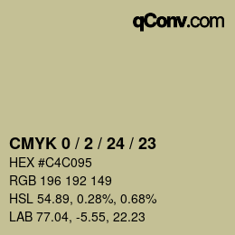 カラーコード: CMYK 0 / 2 / 24 / 23 | qconv.com