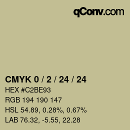 カラーコード: CMYK 0 / 2 / 24 / 24 | qconv.com