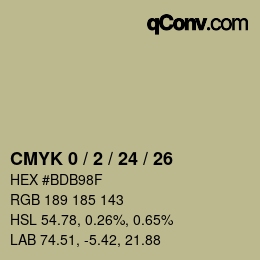 カラーコード: CMYK 0 / 2 / 24 / 26 | qconv.com