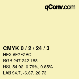 カラーコード: CMYK 0 / 2 / 24 / 3 | qconv.com