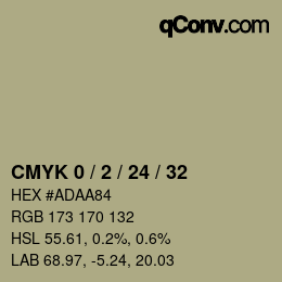 カラーコード: CMYK 0 / 2 / 24 / 32 | qconv.com