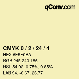 颜色代码: CMYK 0 / 2 / 24 / 4 | qconv.com
