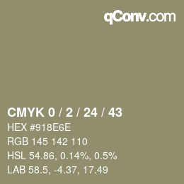 颜色代码: CMYK 0 / 2 / 24 / 43 | qconv.com