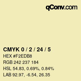 カラーコード: CMYK 0 / 2 / 24 / 5 | qconv.com