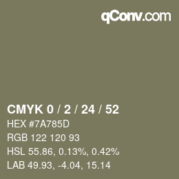 Farbcode: CMYK 0 / 2 / 24 / 52 | qconv.com