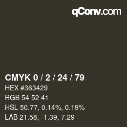 Color code: CMYK 0 / 2 / 24 / 79 | qconv.com