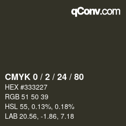 カラーコード: CMYK 0 / 2 / 24 / 80 | qconv.com