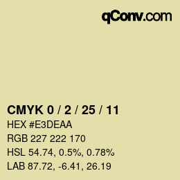 カラーコード: CMYK 0 / 2 / 25 / 11 | qconv.com