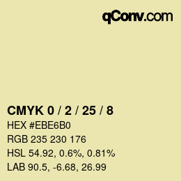カラーコード: CMYK 0 / 2 / 25 / 8 | qconv.com