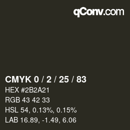 Color code: CMYK 0 / 2 / 25 / 83 | qconv.com
