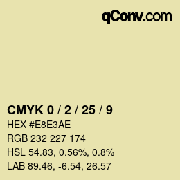 颜色代码: CMYK 0 / 2 / 25 / 9 | qconv.com