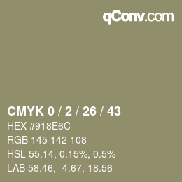 Color code: CMYK 0 / 2 / 26 / 43 | qconv.com