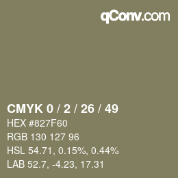 カラーコード: CMYK 0 / 2 / 26 / 49 | qconv.com