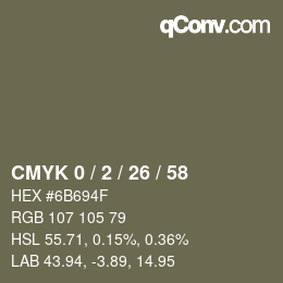 Color code: CMYK 0 / 2 / 26 / 58 | qconv.com