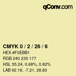 カラーコード: CMYK 0 / 2 / 26 / 6 | qconv.com