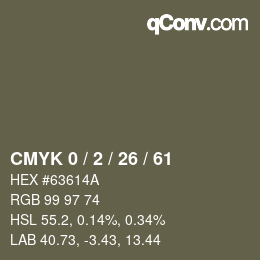カラーコード: CMYK 0 / 2 / 26 / 61 | qconv.com