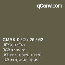 Color code: CMYK 0 / 2 / 26 / 62 | qconv.com