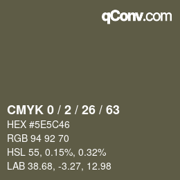 Color code: CMYK 0 / 2 / 26 / 63 | qconv.com