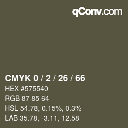 Color code: CMYK 0 / 2 / 26 / 66 | qconv.com