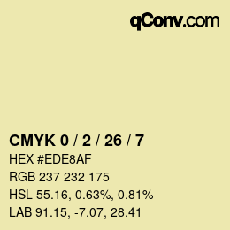 Farbcode: CMYK 0 / 2 / 26 / 7 | qconv.com