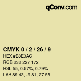 カラーコード: CMYK 0 / 2 / 26 / 9 | qconv.com