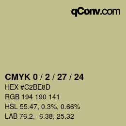 Color code: CMYK 0 / 2 / 27 / 24 | qconv.com