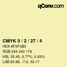 Color code: CMYK 0 / 2 / 27 / 4 | qconv.com