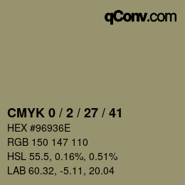 Farbcode: CMYK 0 / 2 / 27 / 41 | qconv.com