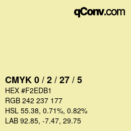 Farbcode: CMYK 0 / 2 / 27 / 5 | qconv.com