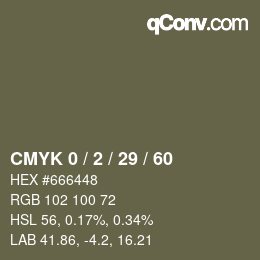 カラーコード: CMYK 0 / 2 / 29 / 60 | qconv.com
