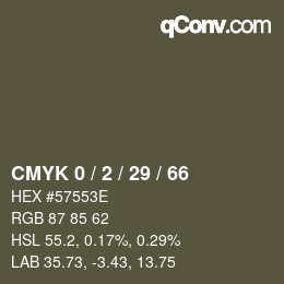 Color code: CMYK 0 / 2 / 29 / 66 | qconv.com