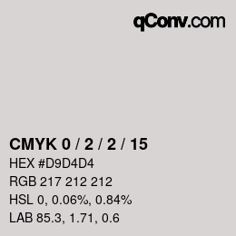 Color code: CMYK 0 / 2 / 2 / 15 | qconv.com