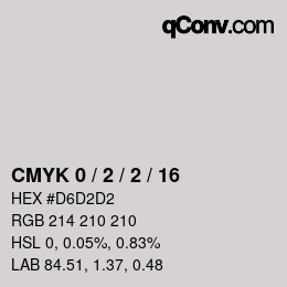 Color code: CMYK 0 / 2 / 2 / 16 | qconv.com