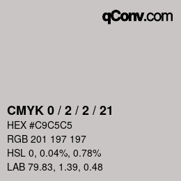 Color code: CMYK 0 / 2 / 2 / 21 | qconv.com