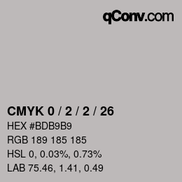 Color code: CMYK 0 / 2 / 2 / 26 | qconv.com