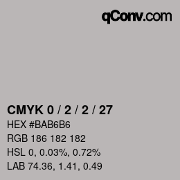颜色代码: CMYK 0 / 2 / 2 / 27 | qconv.com