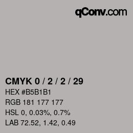 Color code: CMYK 0 / 2 / 2 / 29 | qconv.com