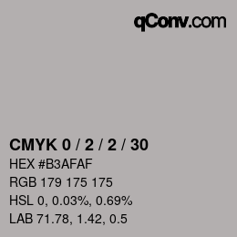 カラーコード: CMYK 0 / 2 / 2 / 30 | qconv.com