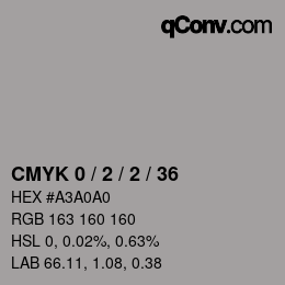 カラーコード: CMYK 0 / 2 / 2 / 36 | qconv.com