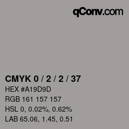 Farbcode: CMYK 0 / 2 / 2 / 37 | qconv.com