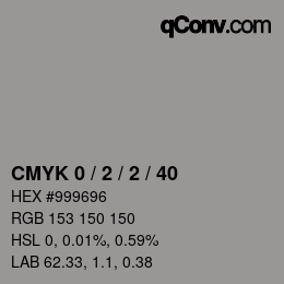 颜色代码: CMYK 0 / 2 / 2 / 40 | qconv.com