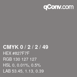 颜色代码: CMYK 0 / 2 / 2 / 49 | qconv.com