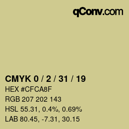 カラーコード: CMYK 0 / 2 / 31 / 19 | qconv.com