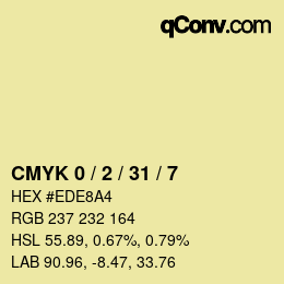 カラーコード: CMYK 0 / 2 / 31 / 7 | qconv.com