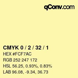 Color code: CMYK 0 / 2 / 32 / 1 | qconv.com