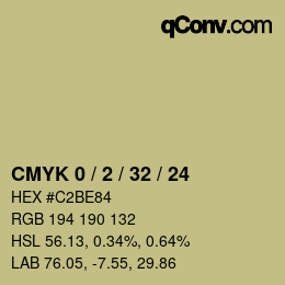 カラーコード: CMYK 0 / 2 / 32 / 24 | qconv.com